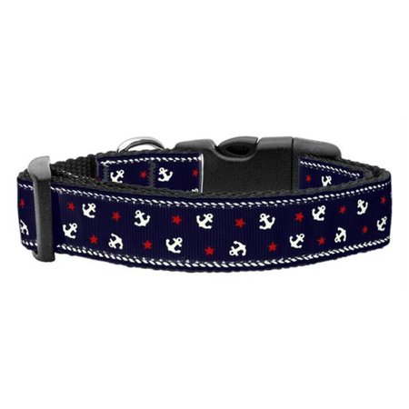 UNCONDITIONAL LOVE Anchors Nylon Ribbon Collar Blue Medium UN915844